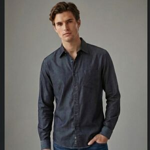 Claiborne Black Casual Button Down Shirt Classic Collar